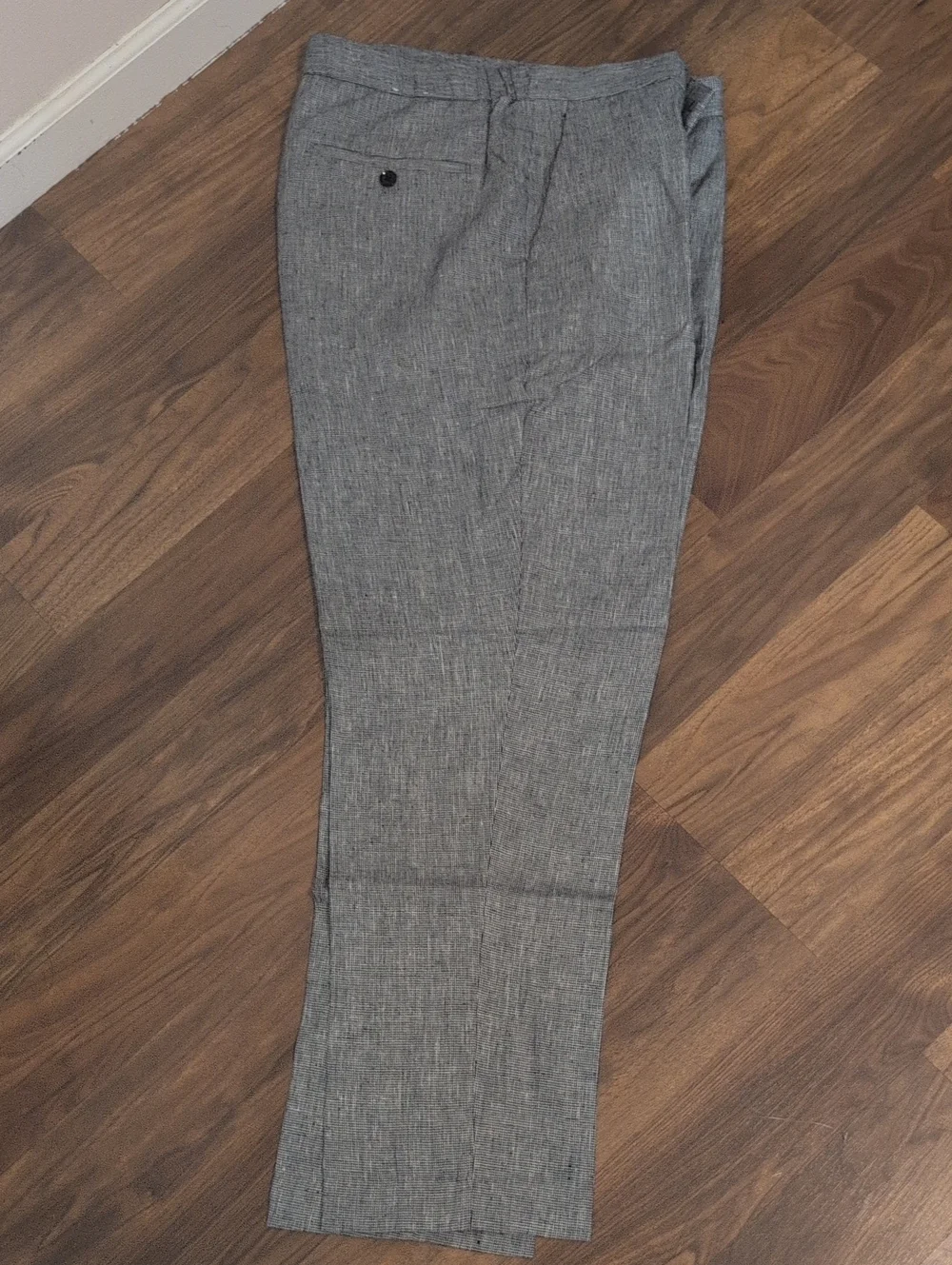 Men's Gray Check Dress Pants - Summer Weight